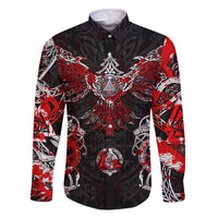 Raven And Norse Runes Family Matching Off Shoulder Short Dress and Hawaiian Shirt Viking - Wonder Print Shop