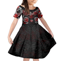 Raven And Norse Runes Family Matching Short Sleeve Bodycon Dress and Hawaiian Shirt Viking - Wonder Print Shop