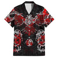 Raven And Norse Runes Family Matching Short Sleeve Bodycon Dress and Hawaiian Shirt Viking - Wonder Print Shop