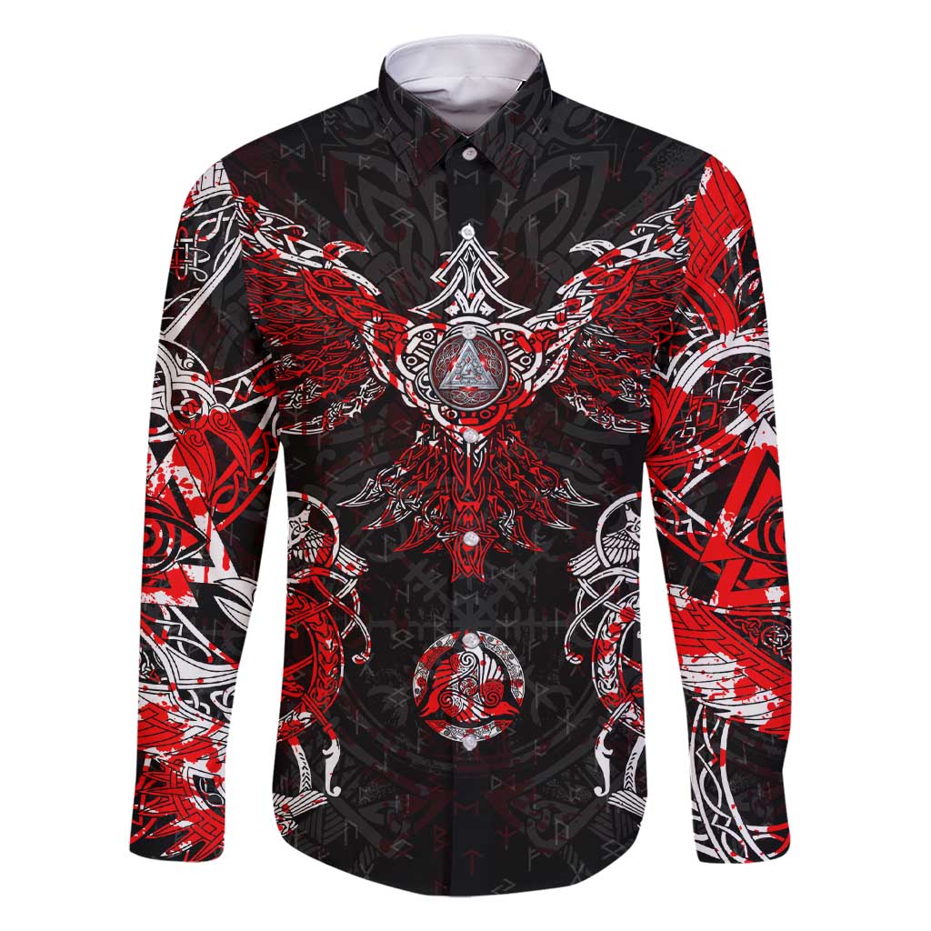 Raven And Norse Runes Family Matching Short Sleeve Bodycon Dress and Hawaiian Shirt Viking - Wonder Print Shop