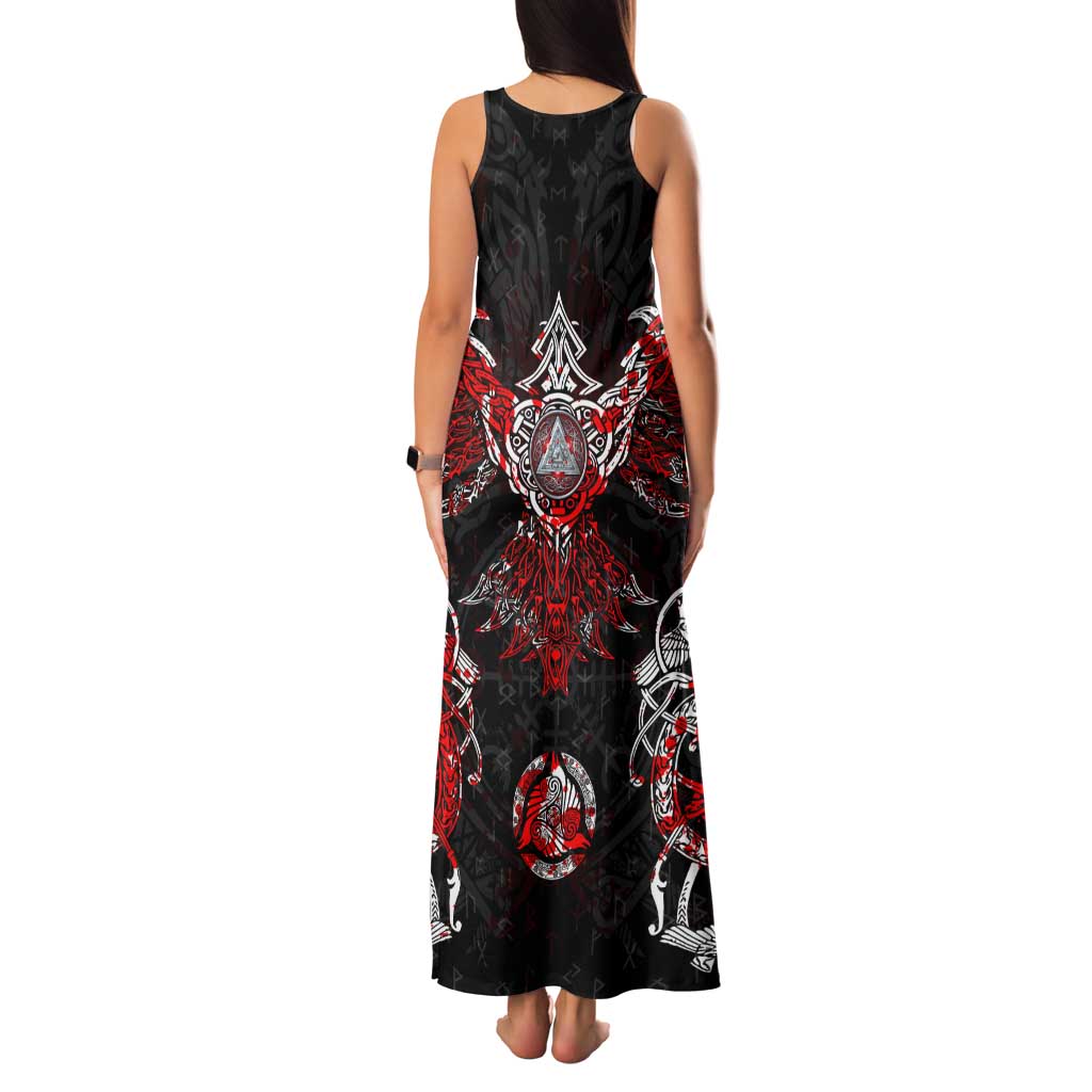 Raven And Norse Runes Family Matching Tank Maxi Dress and Hawaiian Shirt Viking - Wonder Print Shop