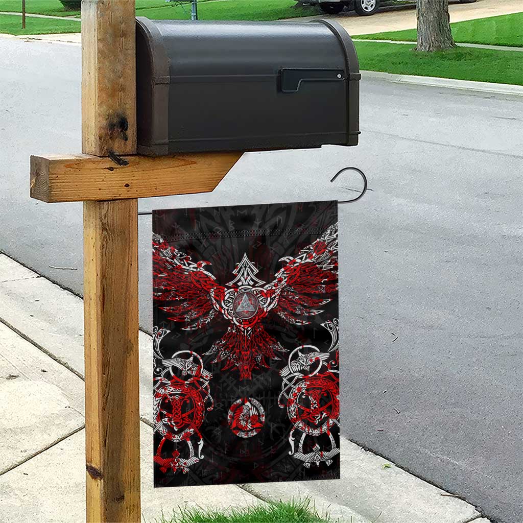 Raven And Norse Runes Garden Flag Viking - Wonder Print Shop