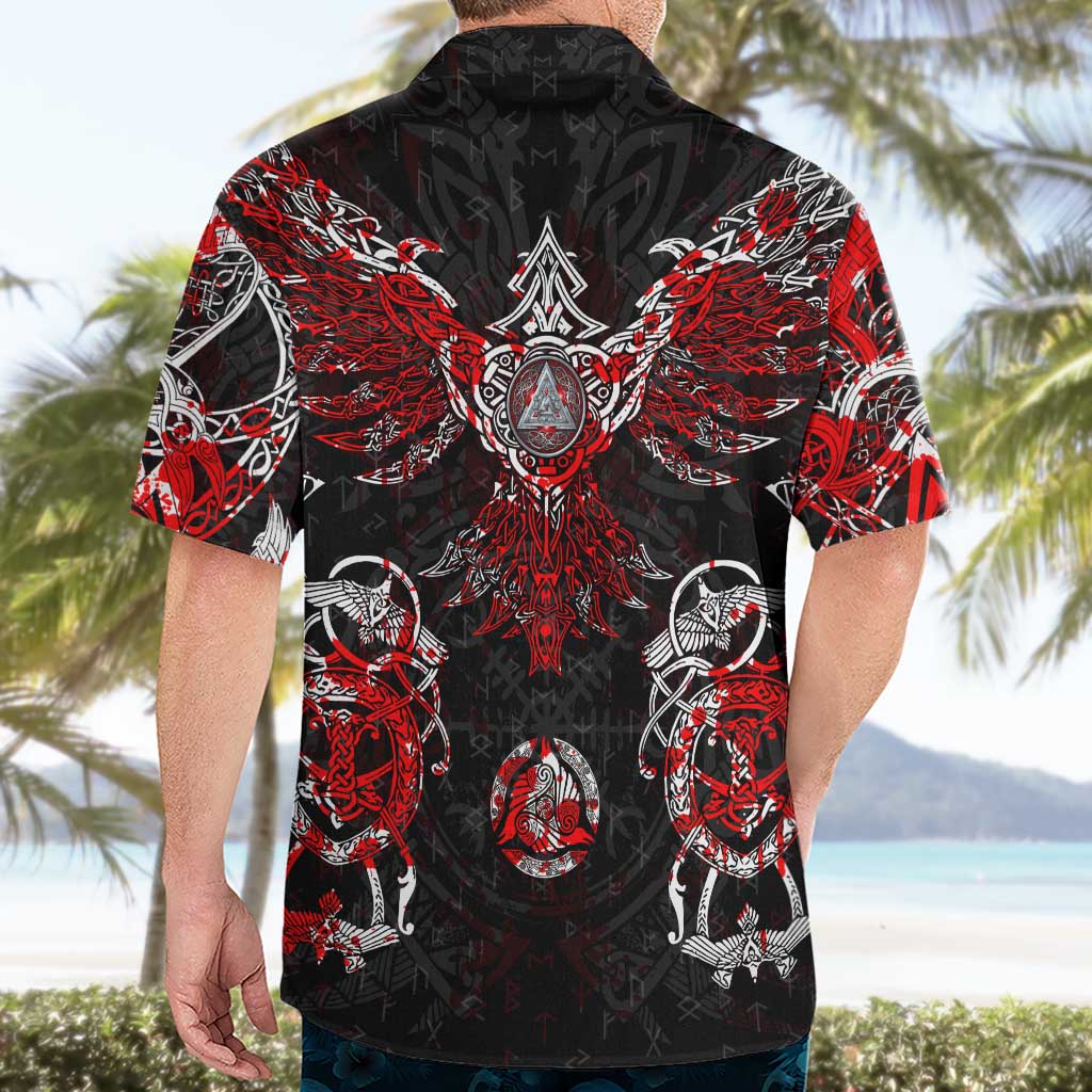 Raven And Norse Runes Hawaiian Shirt Viking - Wonder Print Shop