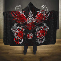 Raven And Norse Runes Hooded Blanket Viking