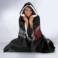 Raven And Norse Runes Hooded Blanket Viking