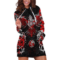 Raven And Norse Runes Hoodie Dress Viking - Wonder Print Shop
