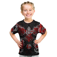 Raven And Norse Runes Kid T Shirt Viking - Wonder Print Shop