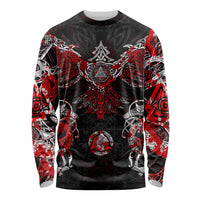 Raven And Norse Runes Long Sleeve Shirt Viking - Wonder Print Shop