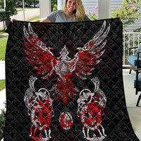 Raven And Norse Runes Quilt Viking - Wonder Print Shop