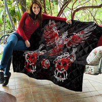 Raven And Norse Runes Quilt Viking - Wonder Print Shop