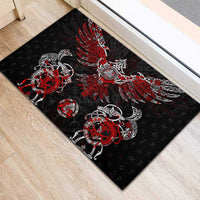 Raven And Norse Runes Rubber Doormat Viking - Wonder Print Shop