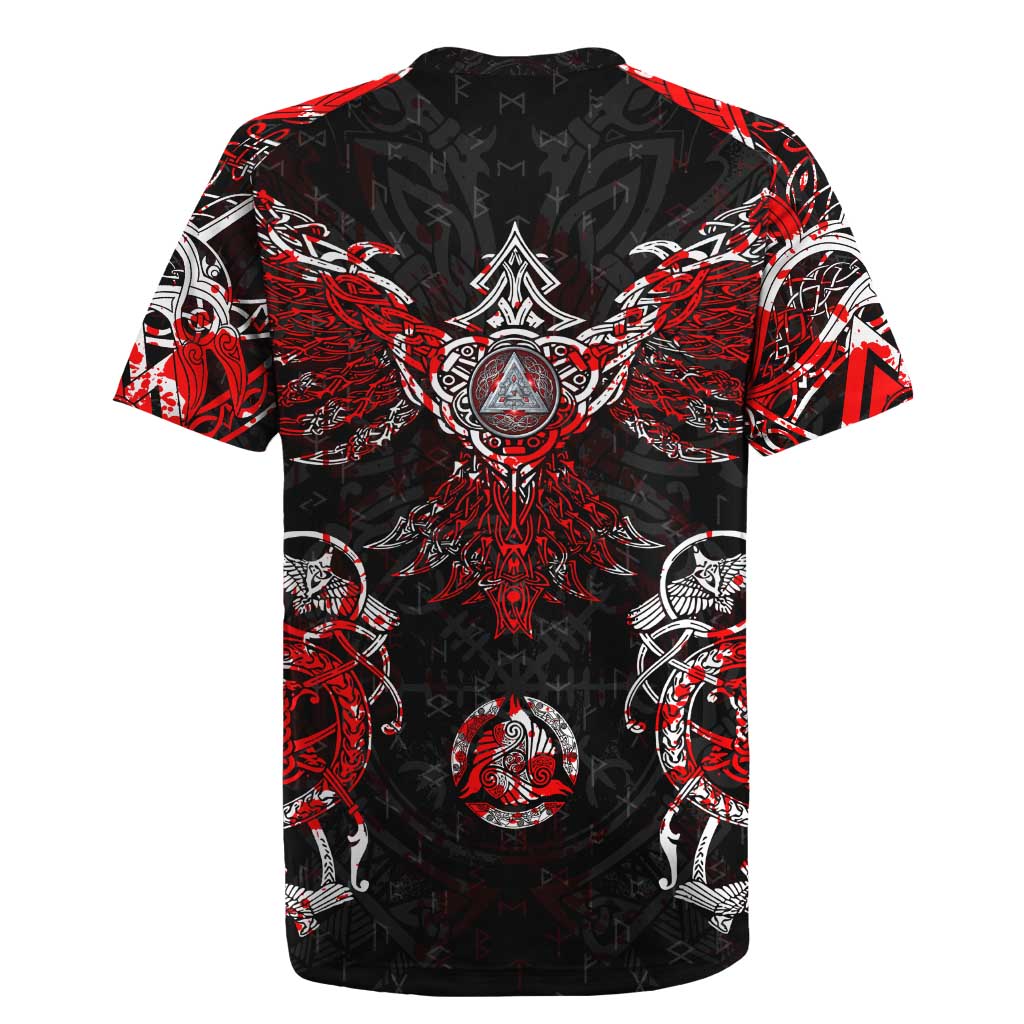 Raven And Norse Runes Rugby Jersey Viking - Wonder Print Shop