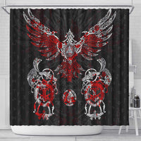 Raven And Norse Runes Shower Curtain Viking