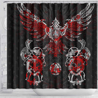 Raven And Norse Runes Shower Curtain Viking