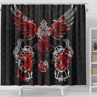 Raven And Norse Runes Shower Curtain Viking