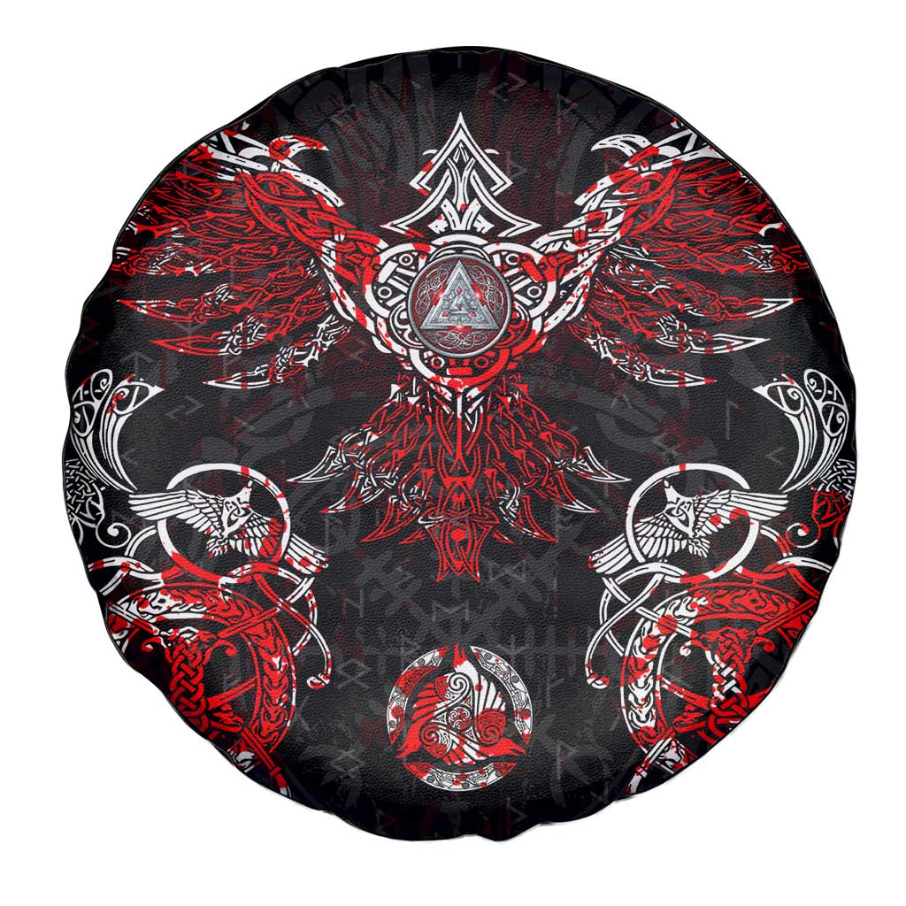 Raven And Norse Runes Spare Tire Cover Viking - Wonder Print Shop