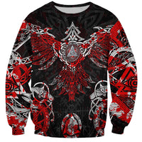 Raven And Norse Runes Sweatshirt Viking - Wonder Print Shop