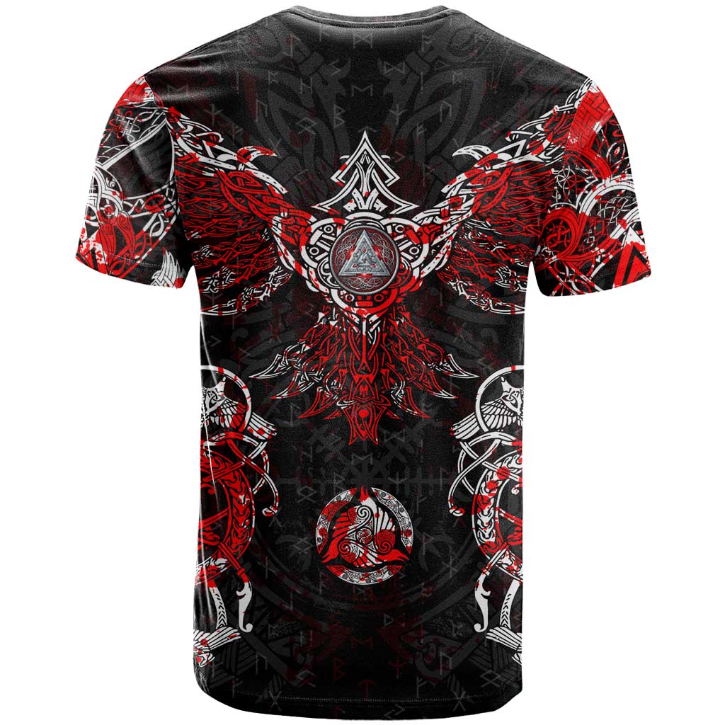 Raven And Norse Runes T Shirt Viking - Wonder Print Shop