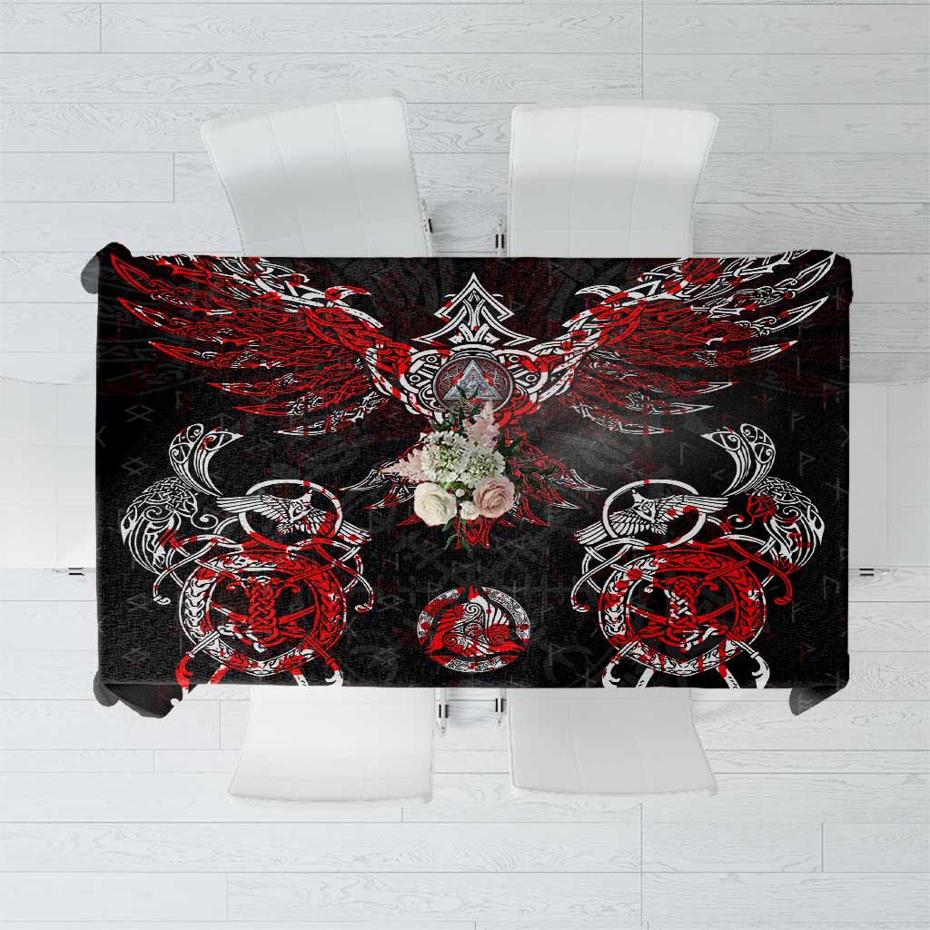Raven And Norse Runes Tablecloth Viking - Wonder Print Shop