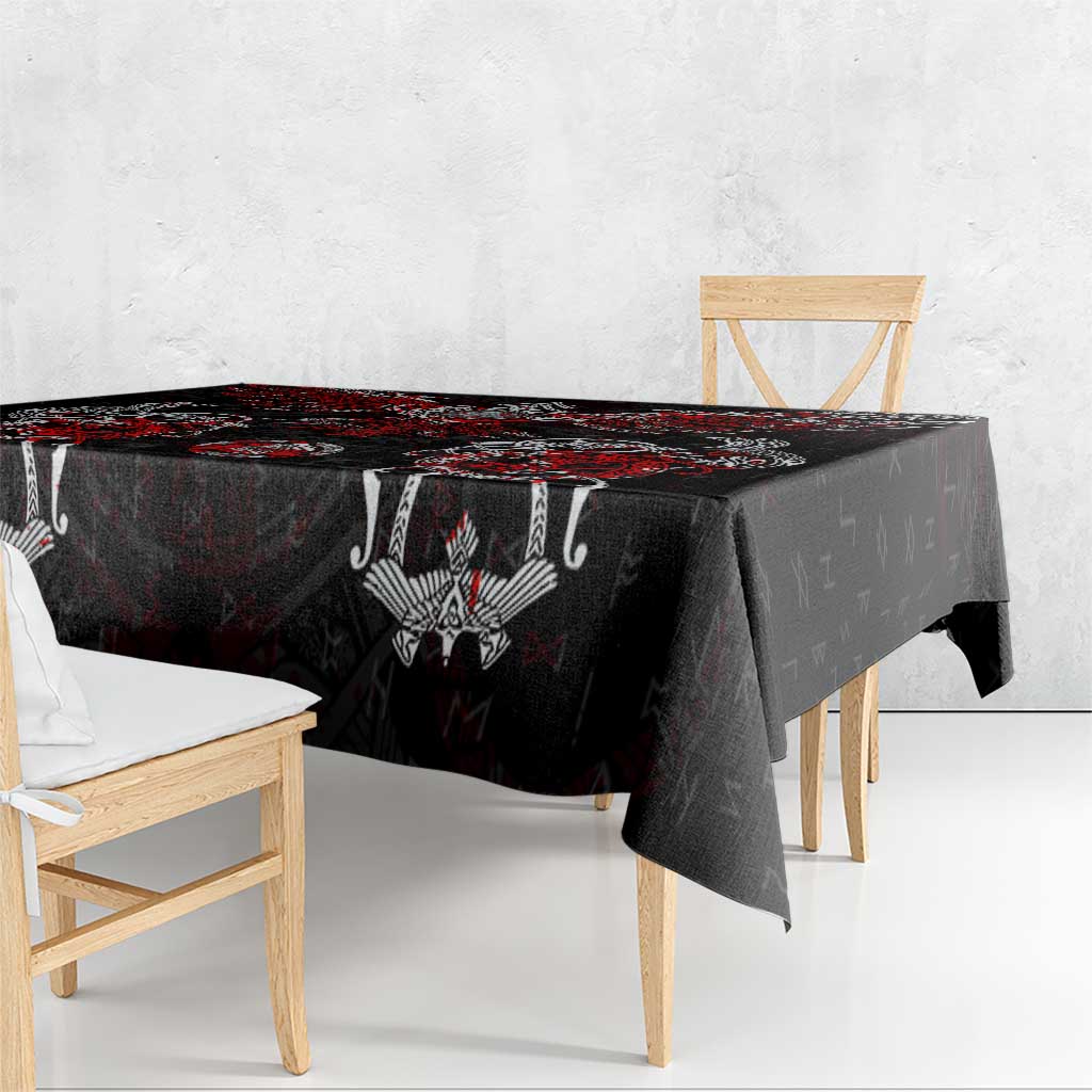 Raven And Norse Runes Tablecloth Viking - Wonder Print Shop