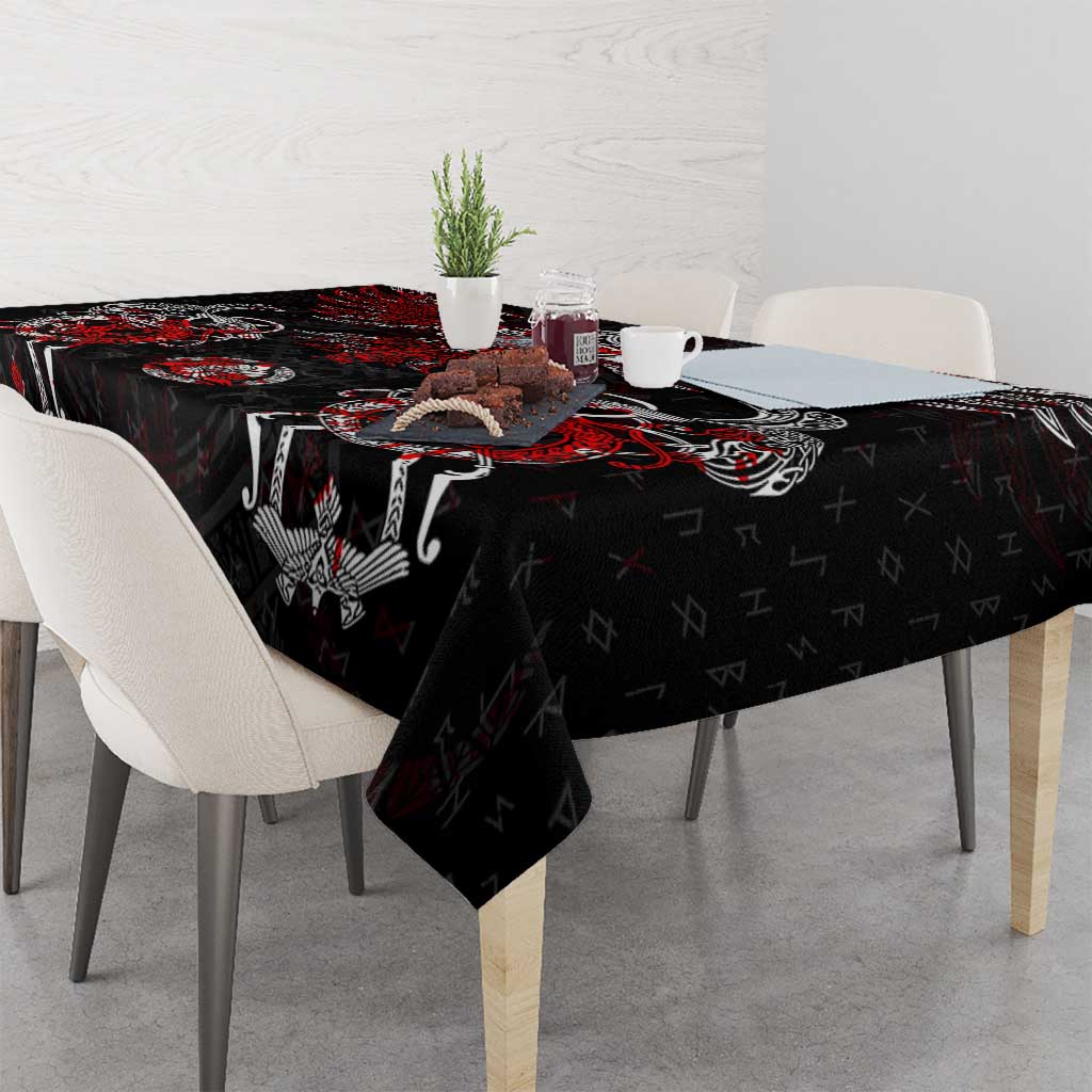 Raven And Norse Runes Tablecloth Viking - Wonder Print Shop