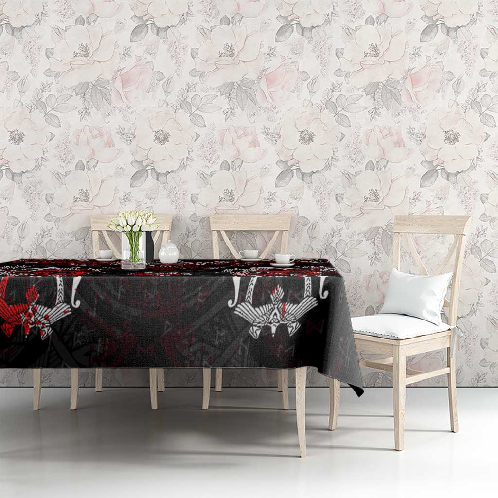 Raven And Norse Runes Tablecloth Viking - Wonder Print Shop