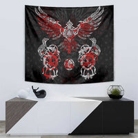 Raven And Norse Runes Tapestry Viking - Wonder Print Shop