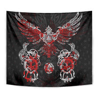 Raven And Norse Runes Tapestry Viking - Wonder Print Shop