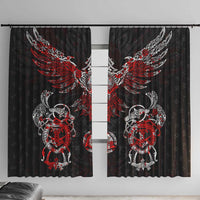 Raven And Norse Runes Window Curtain Viking - Wonder Print Shop