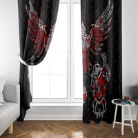 Raven And Norse Runes Window Curtain Viking - Wonder Print Shop