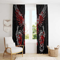 Raven And Norse Runes Window Curtain Viking - Wonder Print Shop