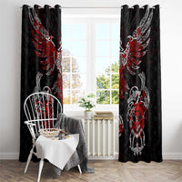 Raven And Norse Runes Window Curtain Viking - Wonder Print Shop