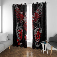 Raven And Norse Runes Window Curtain Viking - Wonder Print Shop