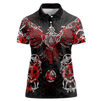 Raven And Norse Runes Women Polo Shirt Viking - Wonder Print Shop