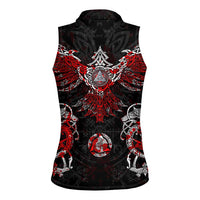 Raven And Norse Runes Women Sleeveless Polo Shirt Viking - Wonder Print Shop