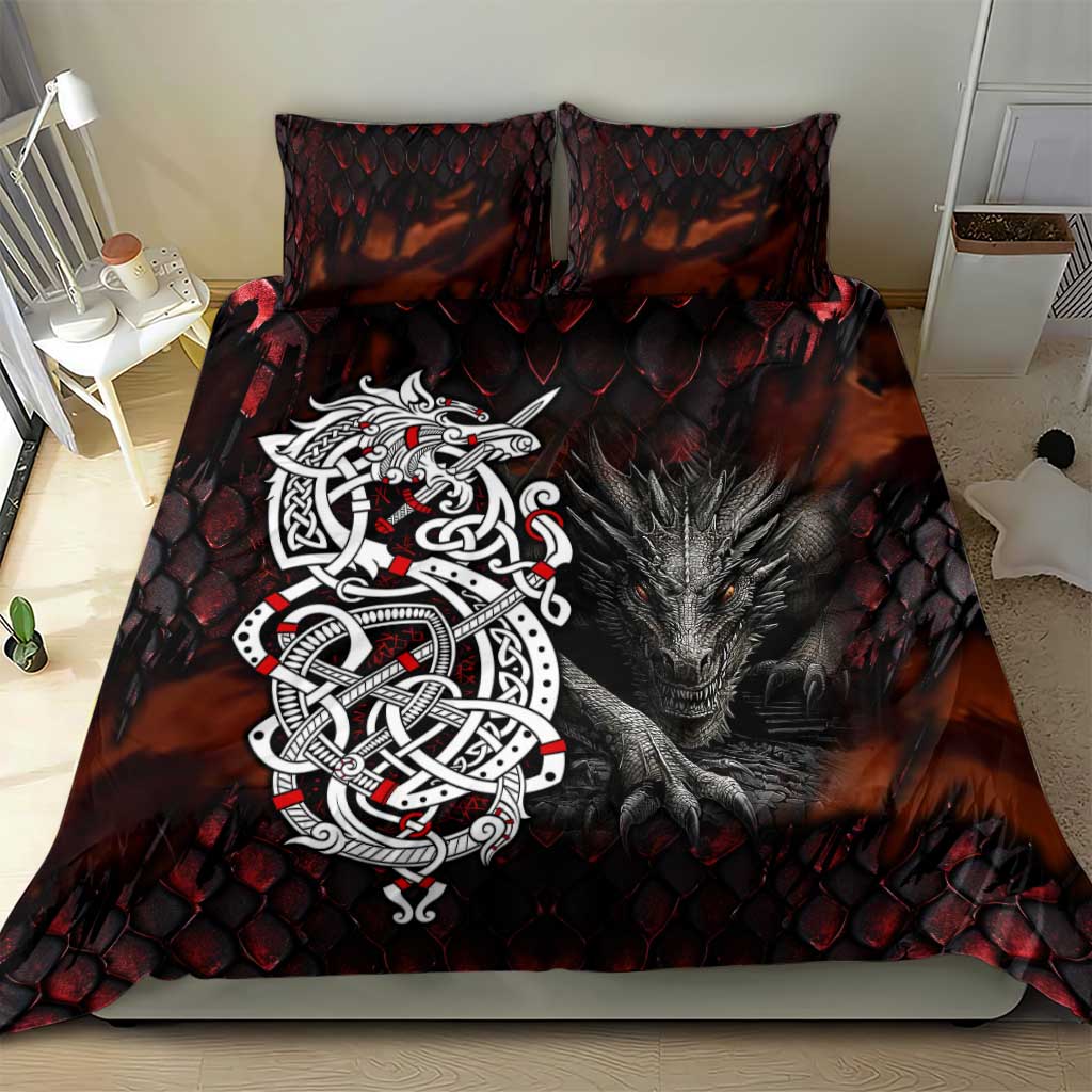 Viking Dragons Bedding Set Norse Mythology - Wonder Print Shop