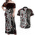 Viking Dragons Couples Matching Off Shoulder Maxi Dress and Hawaiian Shirt Norse Mythology - Wonder Print Shop