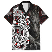 Viking Dragons Family Matching Long Sleeve Bodycon Dress and Hawaiian Shirt Norse Mythology - Wonder Print Shop