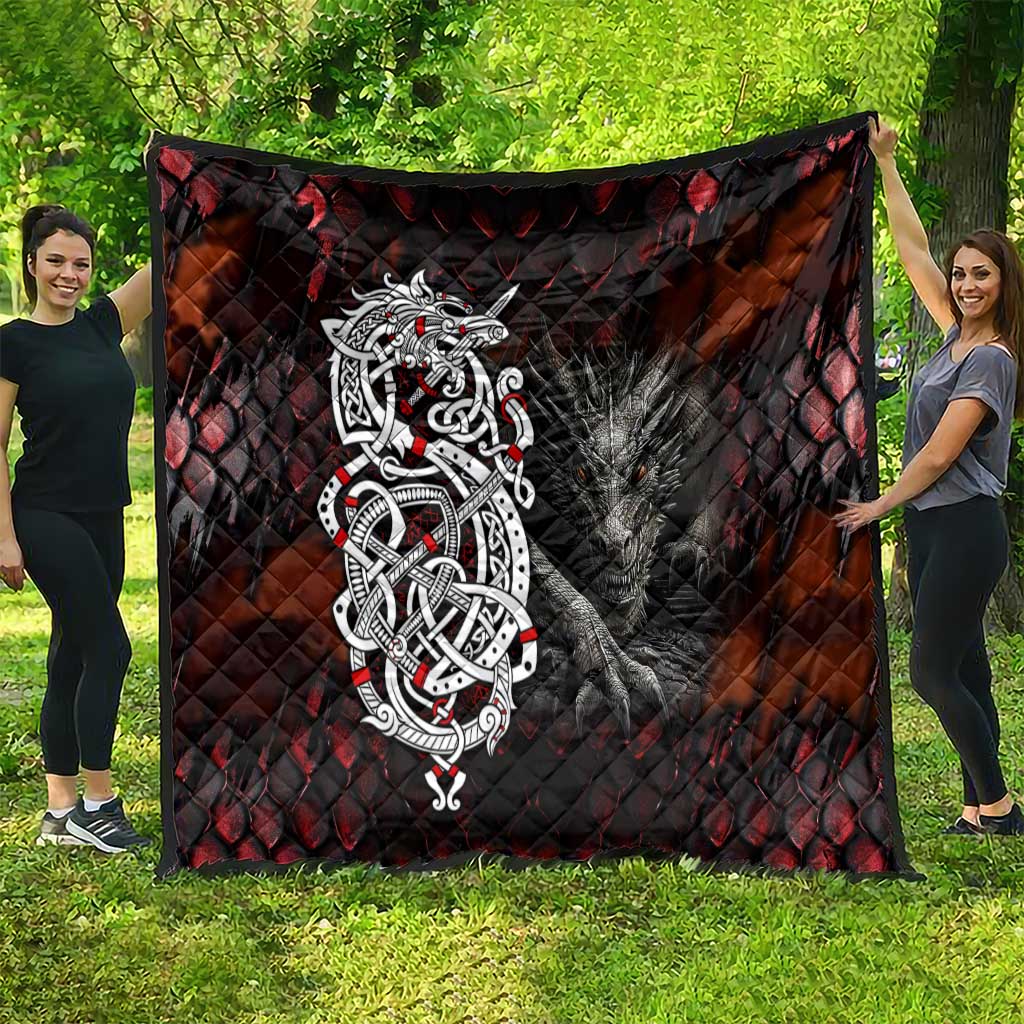 Viking Dragons Quilt Norse Mythology - Wonder Print Shop