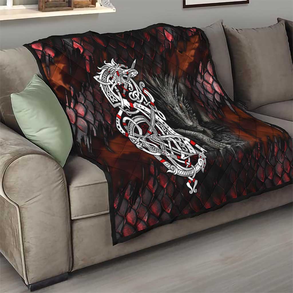 Viking Dragons Quilt Norse Mythology - Wonder Print Shop