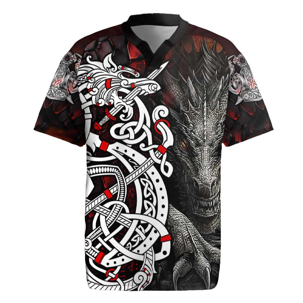 Viking Dragons Rugby Jersey Norse Mythology - Wonder Print Shop