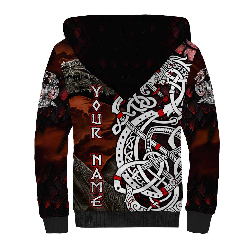 Viking Dragons Sherpa Hoodie Norse Mythology - Wonder Print Shop