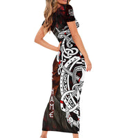 Viking Dragons Short Sleeve Bodycon Dress Norse Mythology - Wonder Print Shop