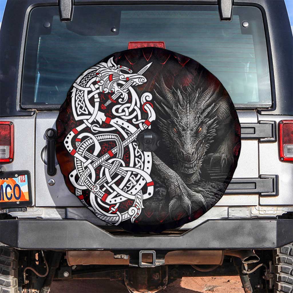 Viking Dragons Spare Tire Cover Norse Mythology - Wonder Print Shop