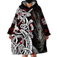 Viking Dragons Wearable Blanket Hoodie Norse Mythology - Wonder Print Shop