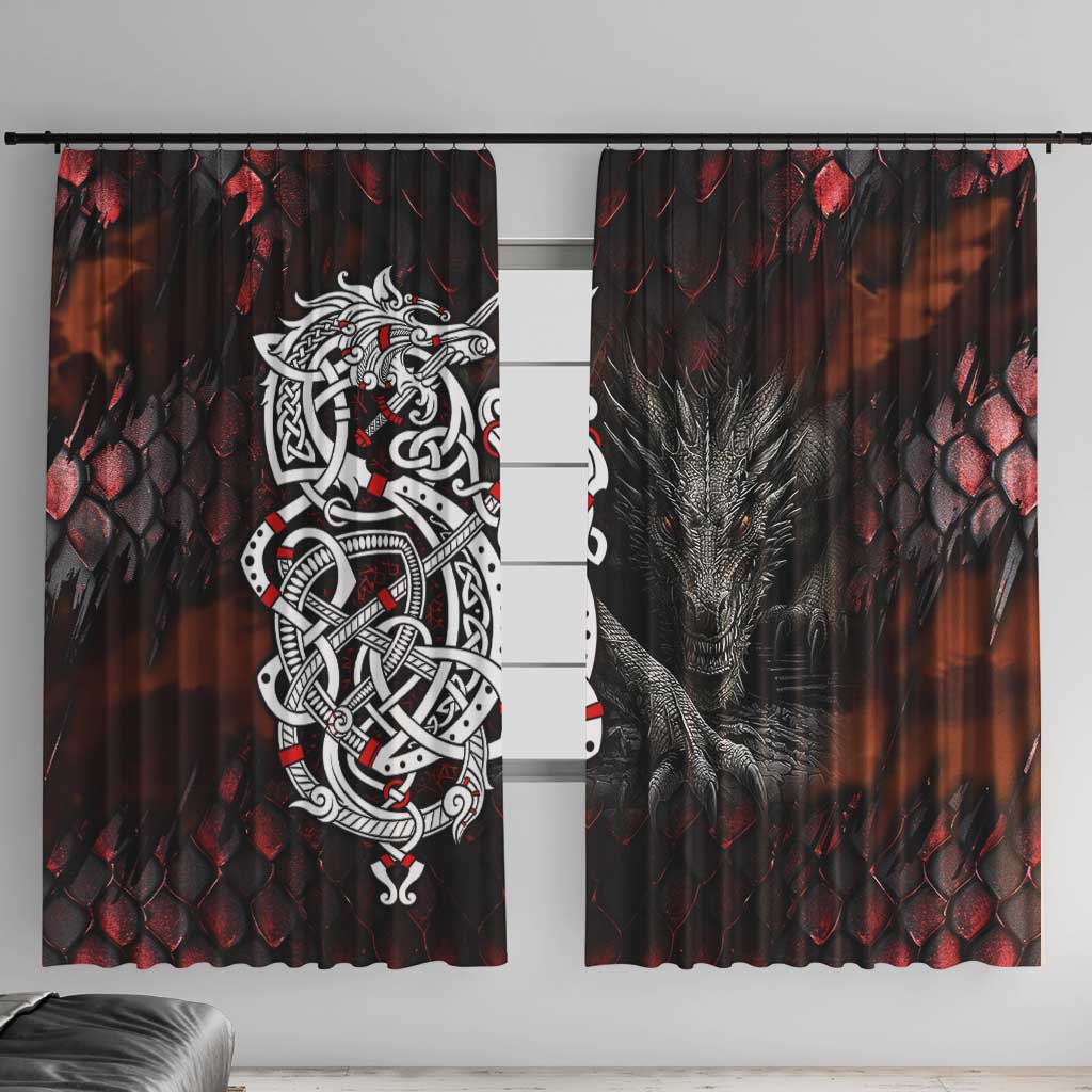 Viking Dragons Window Curtain Norse Mythology - Wonder Print Shop