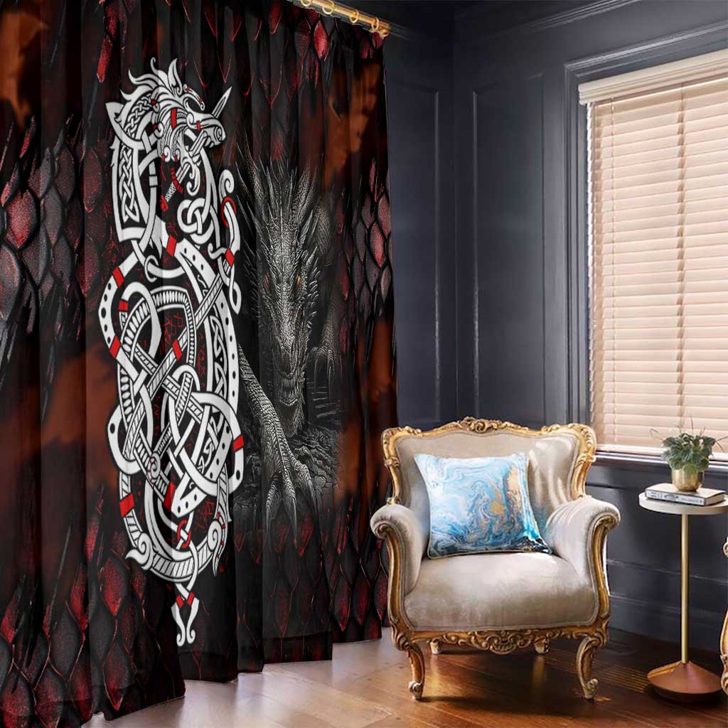 Viking Dragons Window Curtain Norse Mythology - Wonder Print Shop