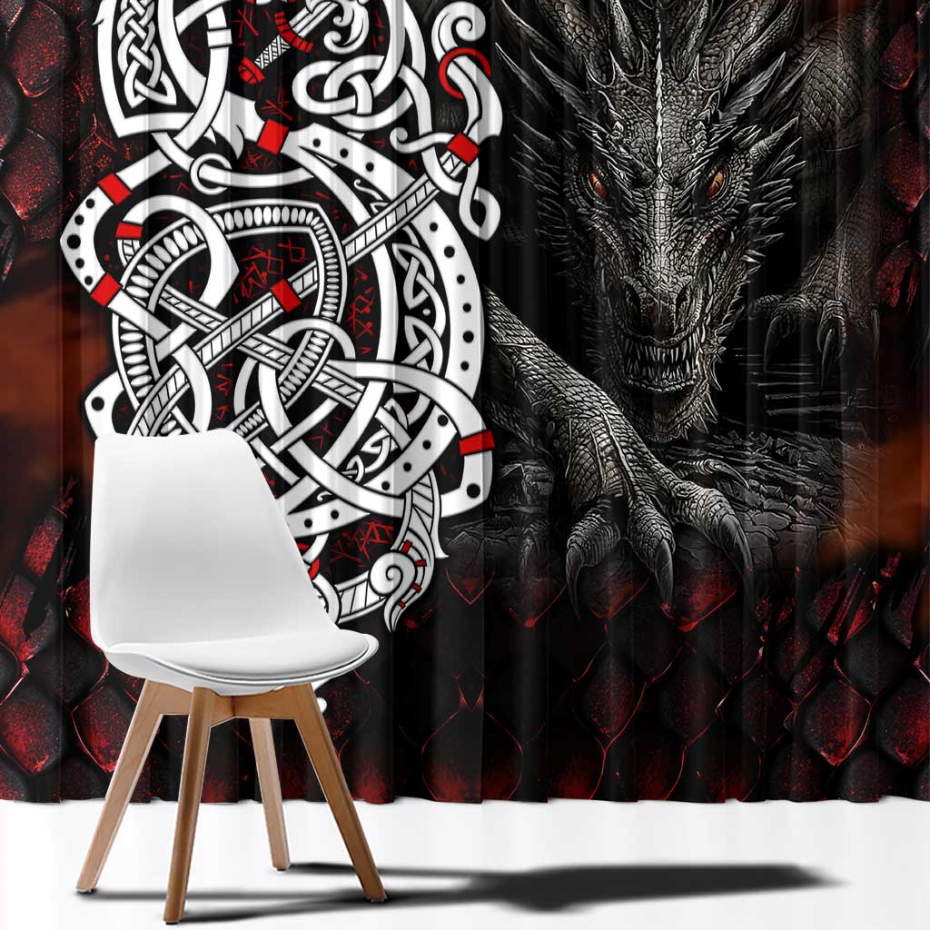 Viking Dragons Window Curtain Norse Mythology - Wonder Print Shop