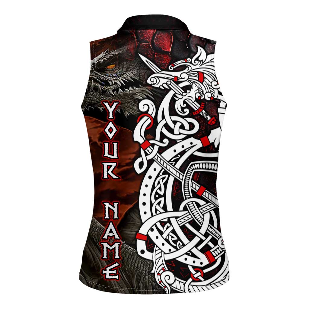 Viking Dragons Women Sleeveless Polo Shirt Norse Mythology - Wonder Print Shop
