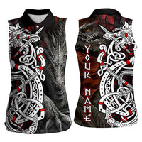 Viking Dragons Women Sleeveless Polo Shirt Norse Mythology - Wonder Print Shop